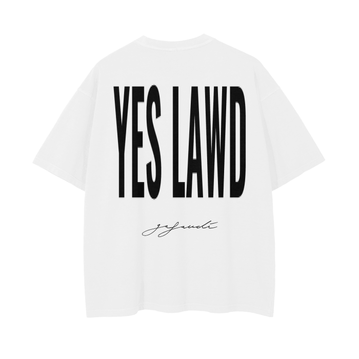 GAFAUDI "YES LAWD" Vintage Wash Drop Shoulder T-Shirt - 250 GSM